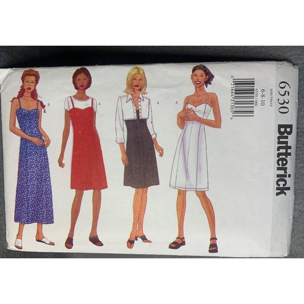 Butterick Misses Dress Top Sewing Pattern Size 6 8 10 6530 - uncut